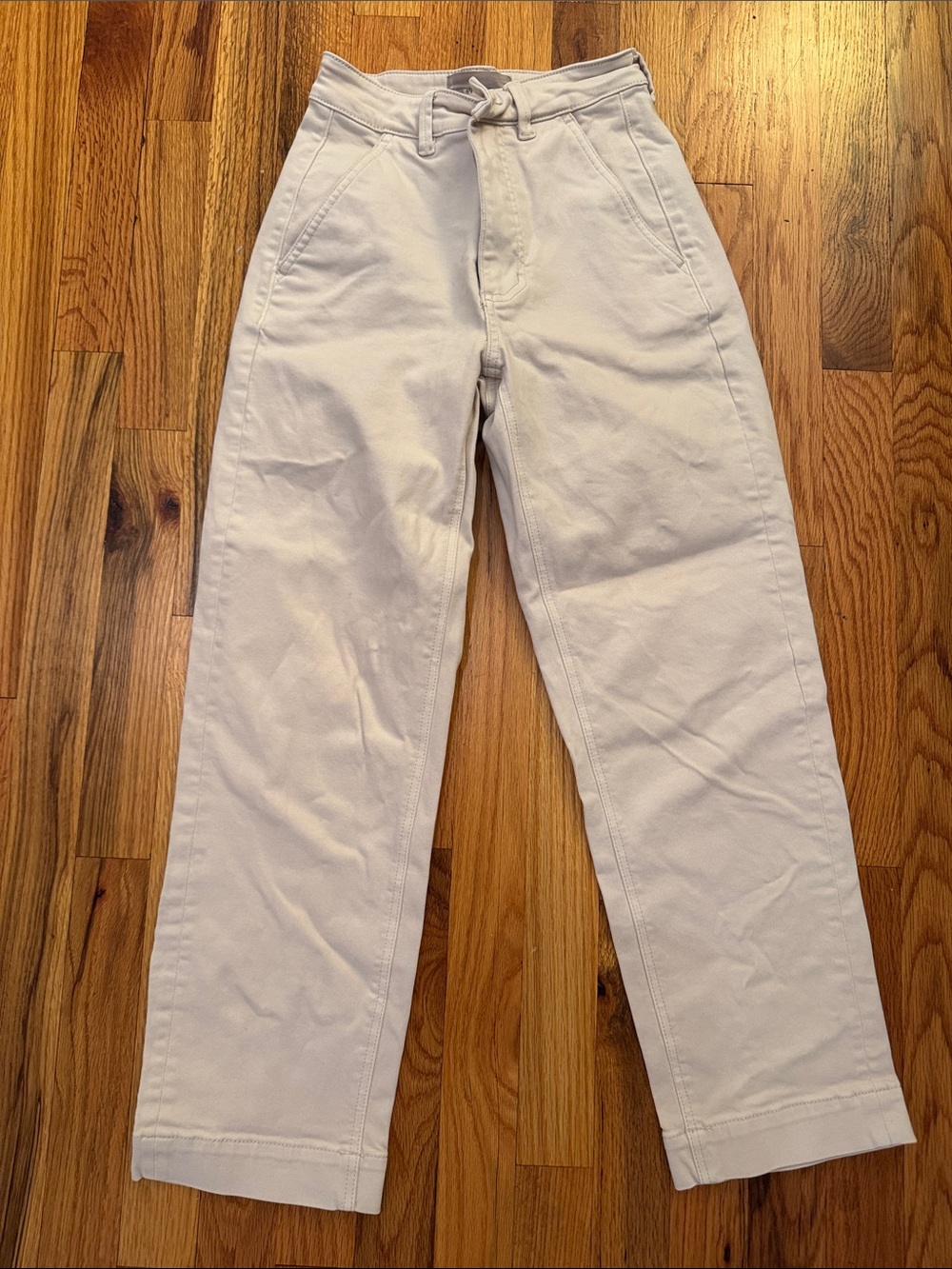 Everlane Cream High-Rise Straight Chinos
